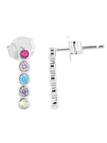Adeliás Damen Ohrringe – Ohrstecker aus 925 Silber mit Zirkonia in silber
