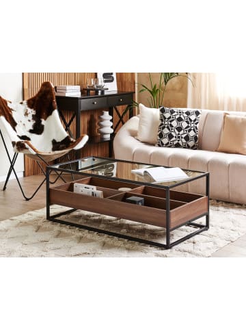 Beliani Couchtisch WACO in Braun/Schwarz - (W) 55 x (H) 42 x (L) 110 cm