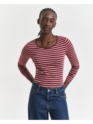 Gant Langarmshirt in bordeaux koralle - 0002