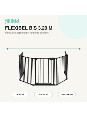 fillikid Absperrgitter 5-teilig in Schwarz