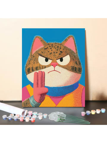ARTNANAS DIY Malen nach Zahlen Set-"Katzenkrieger"