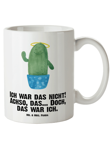 Mr. & Mrs. Panda Trinkbecher Kaktus Heilig mit Spruch in Weiß