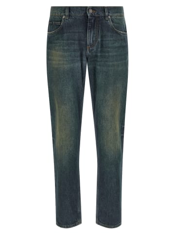 Dolce & Gabbana Blau Baumwolle Straight-Leg Jeans