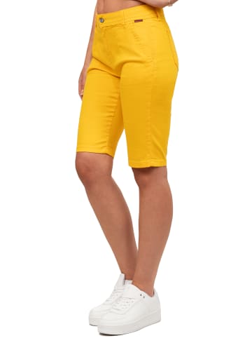 Cipo & Baxx Cipo & Baxx Damen Straight Fit Capri Hose Mid Waist WK186 Yellow W25/