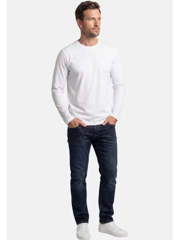 Ragman Langarmshirt Basic in Weiß / schwarz