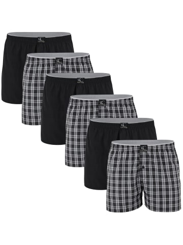 Clark Crown® Web-Boxershorts 6er Pack in schwarz