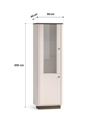 Feldmann-Wohnen Vitrine Vilavio Kaschmir Windmill Eiche dunkel 65 / 40 / 200cm