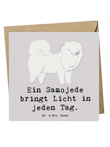 Mr. & Mrs. Panda Grußkarte Menschojede Licht mit Spruch in Grau Pastell