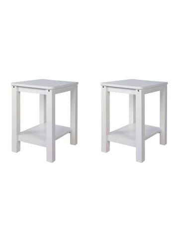 Homestyle4u Sitzhocker 2er Set 38x47x32 in Weiß
