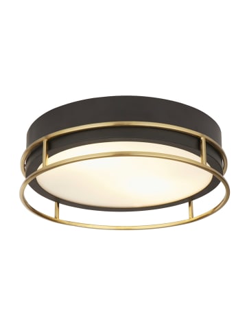 Licht-Erlebnisse Deckenlampe Ø 30 x (H)9.5 cm in Schwarz Messing