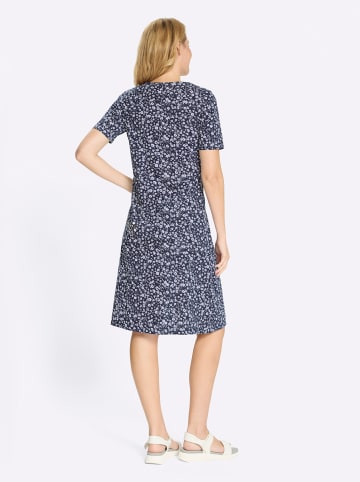 Sieh an! Jersey-Kleid in marine-weiß-bedruckt