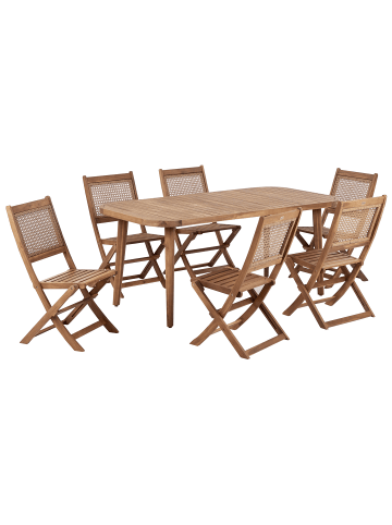 Beliani 7-tlg Gartentisch Set PARAGGI in Braun