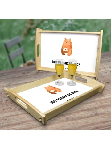 Mr. & Mrs. Panda Dekotablett Bär Vermissen mit Spruch in Weiß