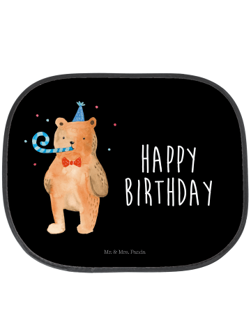 Mr. & Mrs. Panda Sonnenblende Auto Bär Geburtstag mit Spruch in Schwarz