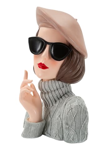 Mauro Ferretti Halbfigurige Frauenstatuette aus mehrfarbigem Kunstharz, 18,5 x 14 x 26 cm