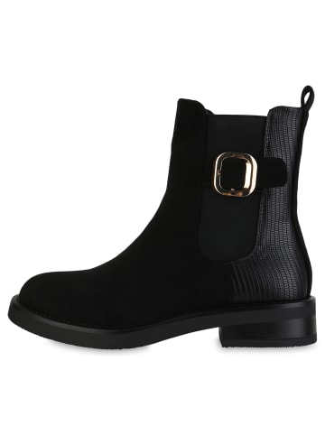 VAN HILL Klassische Stiefeletten Kimberly in Schwarz Velours