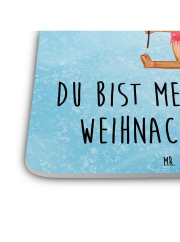 Mr. & Mrs. Panda Untersetzer für Gläser Maus Weihnachten mit Spruch in Eisblau