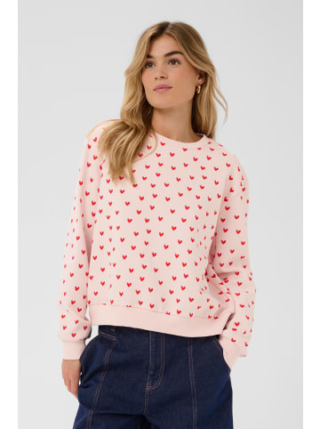 SAINT TROPEZ Sweatshirt PammaSZ Lockere Passform in Pink Red Sketched Heart