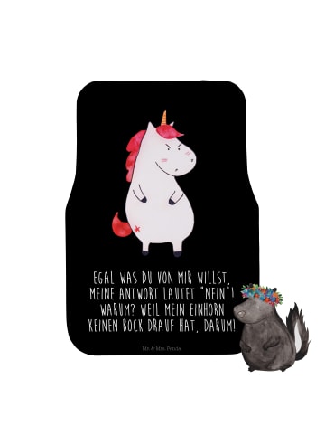 Mr. & Mrs. Panda Auto Teppich Einhorn Wut mit Spruch in Schwarz