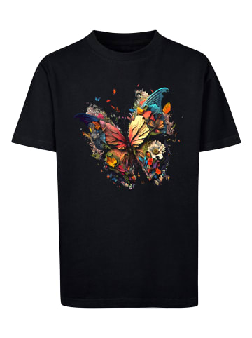 F4NT4STIC T-Shirt Schmetterling Bunt in schwarz