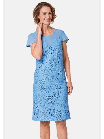 GOLDNER Kurzgröße: Kleid aus sommerlicher Spitze in riviera