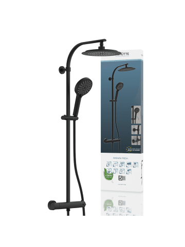 Franz Joseph Schütte MADURA FRESH Überkopfbrause-Set, Schwarz matt