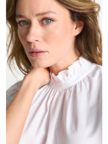 Rich & Royal Ruffle Cotton Blouse in White