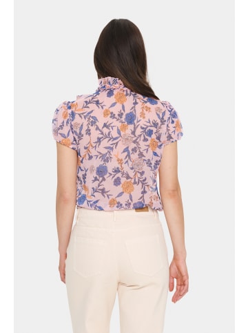 SAINT TROPEZ Langarm - Hemd LiljaSZ Gerade Passform in Pink Nectar Romantic Flowers