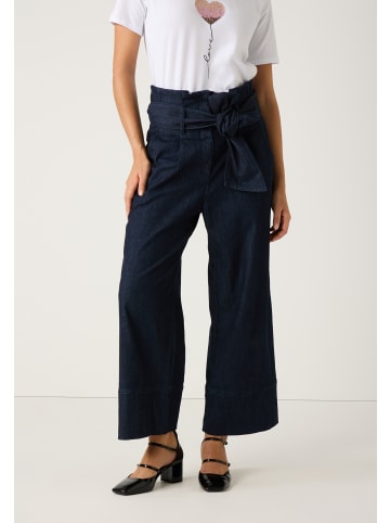 More & More weite Jeans, hoch geschnitten in dark blue denim