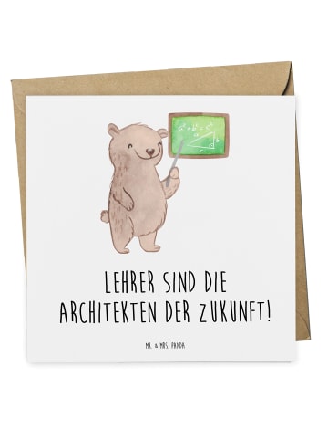 Mr. & Mrs. Panda Einladungskarte Lehrer Zukunftsarchitekten mit ... in Weiß