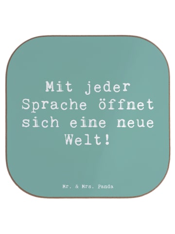 Mr. & Mrs. Panda Bierdeckel Spruch Sprachen lernen mit Spruch in Meeresbrise