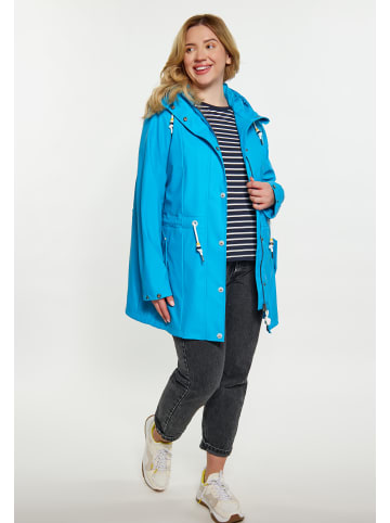 Schmuddelwedda Damen Curvy Regenmantel in Cyanblau