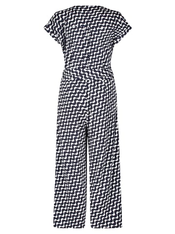 Betty Barclay Jumpsuit mit Eingrifftaschen in Dunkelblau/Weiß