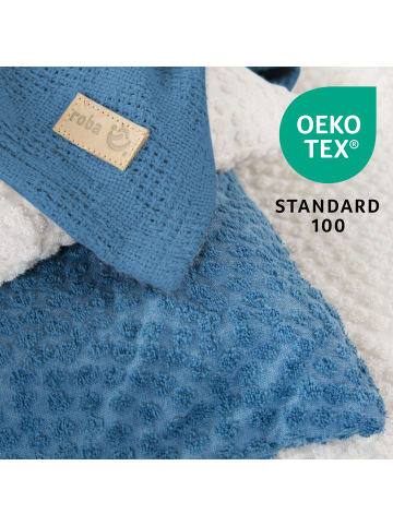 roba Baby-Einschlagdecke 'Seashells Indigo' - für Autositz & Kinderwagen - Blau