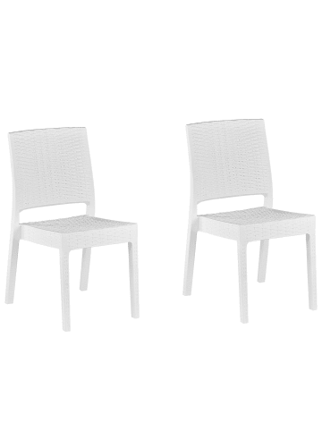 Beliani 2er-Set Esszimmerstuhl FOSSANO in Weiß