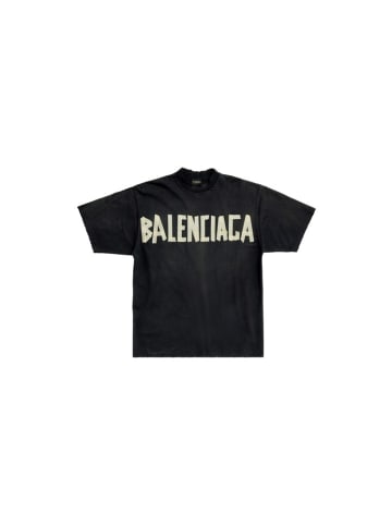 Balenciaga Tape Optik T-Shirt Schwarz