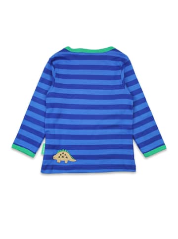 Toby Tiger Langarmshirt mit Dinosaurier Applikation in blau