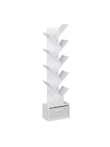relaxdays Bücherregal in Weiß - (B)38 x (H)146 x (T)22 cm