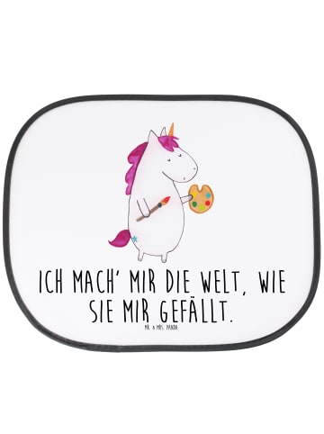 Mr. & Mrs. Panda Sonnenblende Einhorn Künstler mit Spruch in Weiß