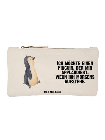 Mr. & Mrs. Panda Schminktasche Pinguin mHerzieren mit Spruch in Weiß