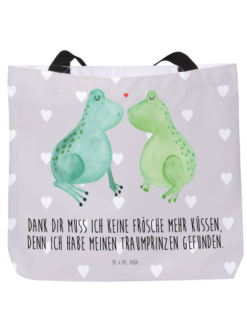 Mr. & Mrs. Panda Shopper Frosch Liebe mit Spruch in Grau Pastell