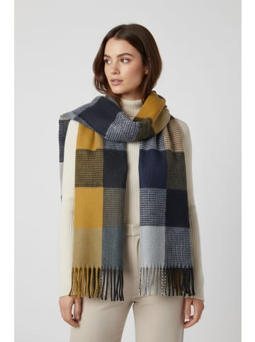 Faera Eleganter Schal mit Fransen für stilvolle Winter-Looks. in Blau