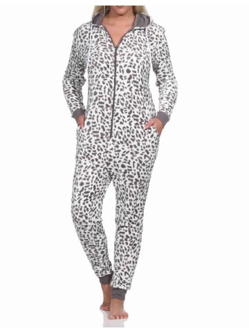 NORMANN Schlafanzug Eteiler Jumpsuit Overall Coralfleece Animal Look - 76716 in braun
