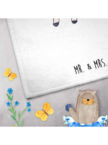 Mr. & Mrs. Panda Gästehandtuch Einhorn Mitteilung ohne Spruch in Weiß