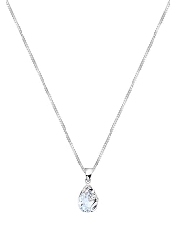 Elli Halskette 925 Sterling Silber Tropfen, Wellen in Weiß