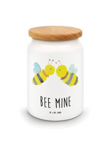 Mr. & Mrs. Panda Teedose Biene Liebe mit Spruch in Weiß