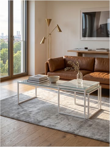 KADIMA DESIGN Tisch 2er Set als Satztisch, rechteckig in Weiß