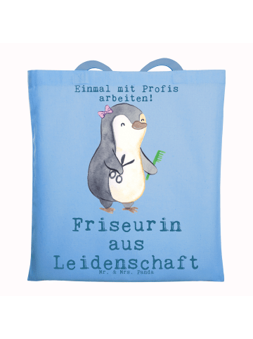 Mr. & Mrs. Panda Laptoptasche Friseurin Leidenschaft mit Spruch in Sky Blue