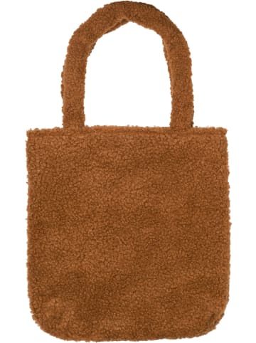 styleBREAKER Teddyfell Schultertasche in Cognac