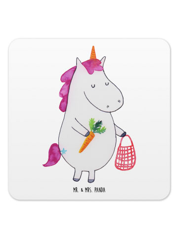 Mr. & Mrs. Panda Untersetzer für Gläser Einhorn Gemüse ohne Spruch in Weiß